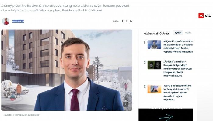 Opravuje padlé firmy a chce pozvednout i Pec pod Sněžkou. Ve Velké Úpě postaví malé byty s cenami z Prahy 1