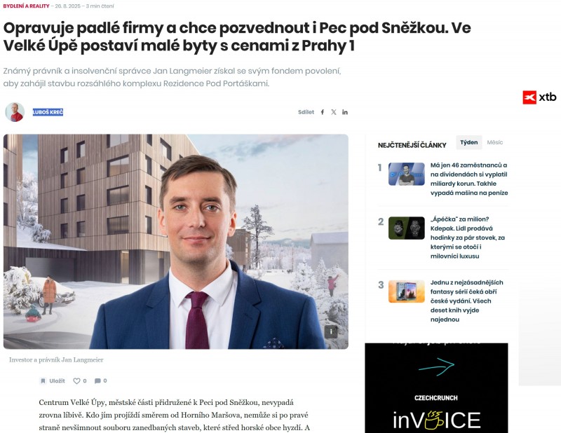 Opravuje padlé firmy a chce pozvednout i Pec pod Sněžkou.
CzechCrunch
